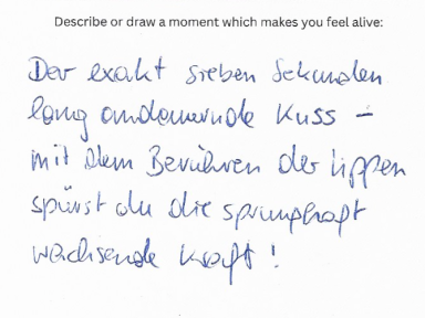 The kiss that lasts for exactly 7 seconds - as your lips touch, you can feel the power surging through you.